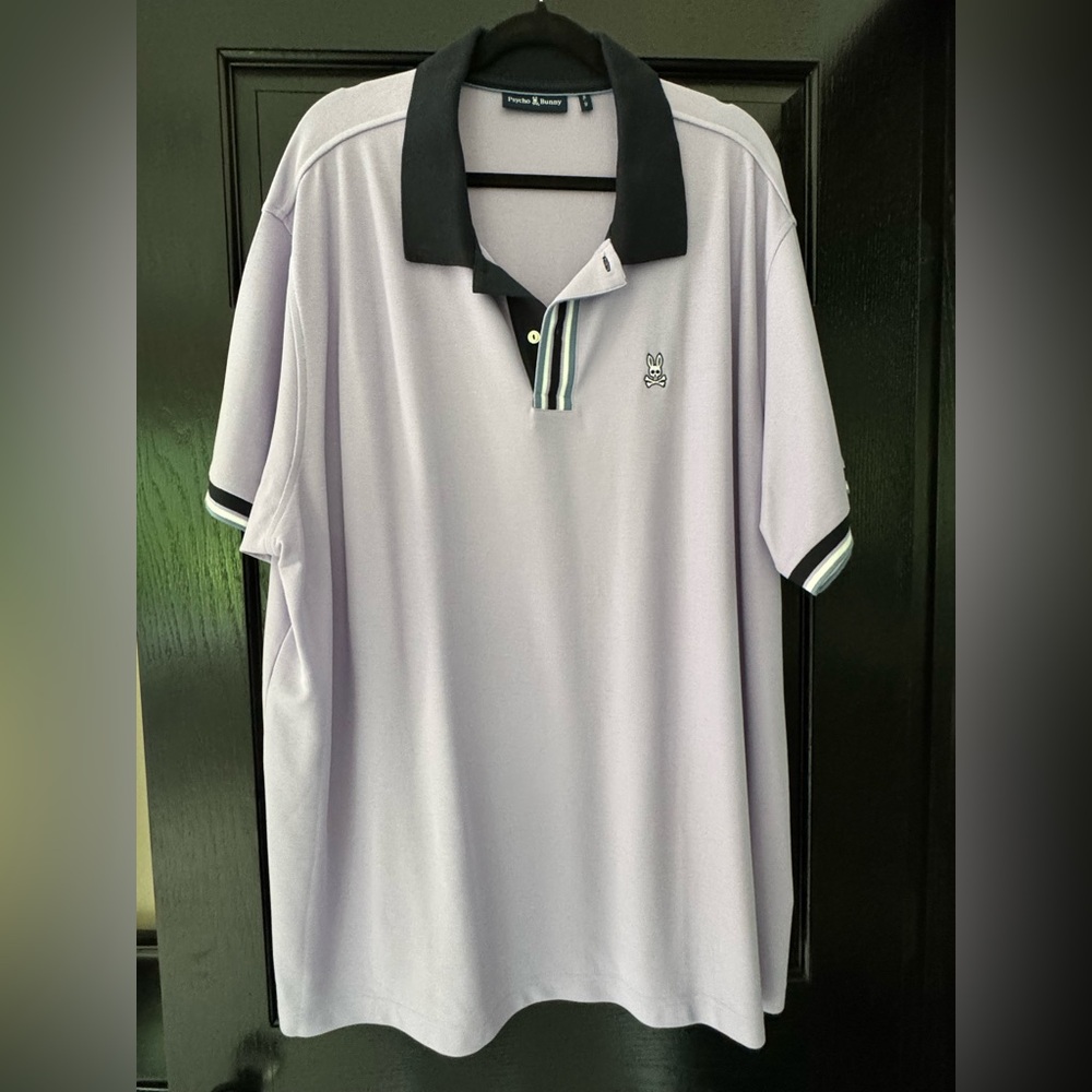 Psycho Bunny Light Purple Polo with Black Trim